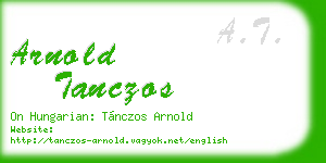 arnold tanczos business card